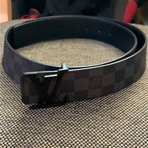 lv belt black checkered|louis vuitton matte black belt.